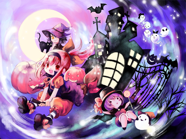 ハロウィンイラストコンテスト2008 魔女っ子たちの夜 お絵描きjp