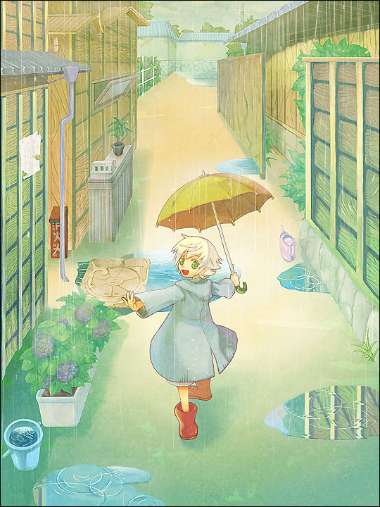 雨のイラストコンテスト 優しい雨が降る お絵描きjp